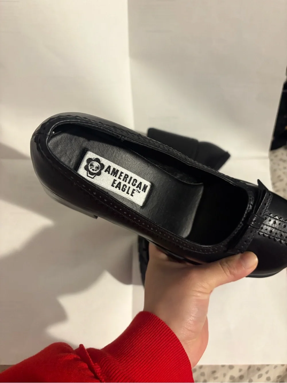 Vintage American Eagle black heeled loafers  Size 6.5 In pristine condition